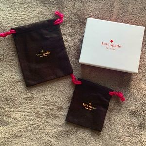 Kate, spade, jewelry, dust, bag, and box lot of three items